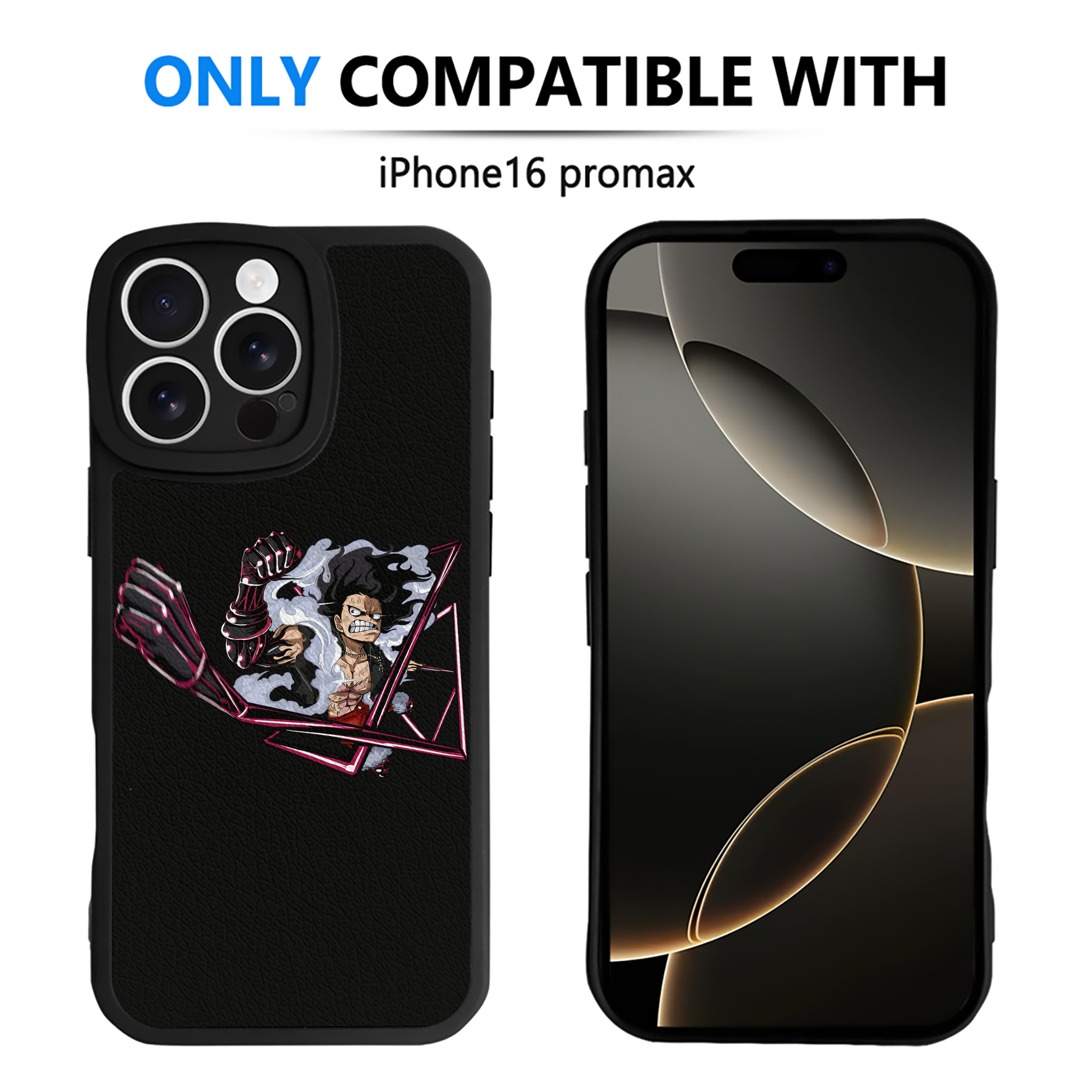 （画像用） ワンピース モンキー・D・ルフィ ONE PIECE Monkey D. Luffy 【iPhone 16シリーズ対応】シリコンスマホケース（レザー調） 材質：シリコン
